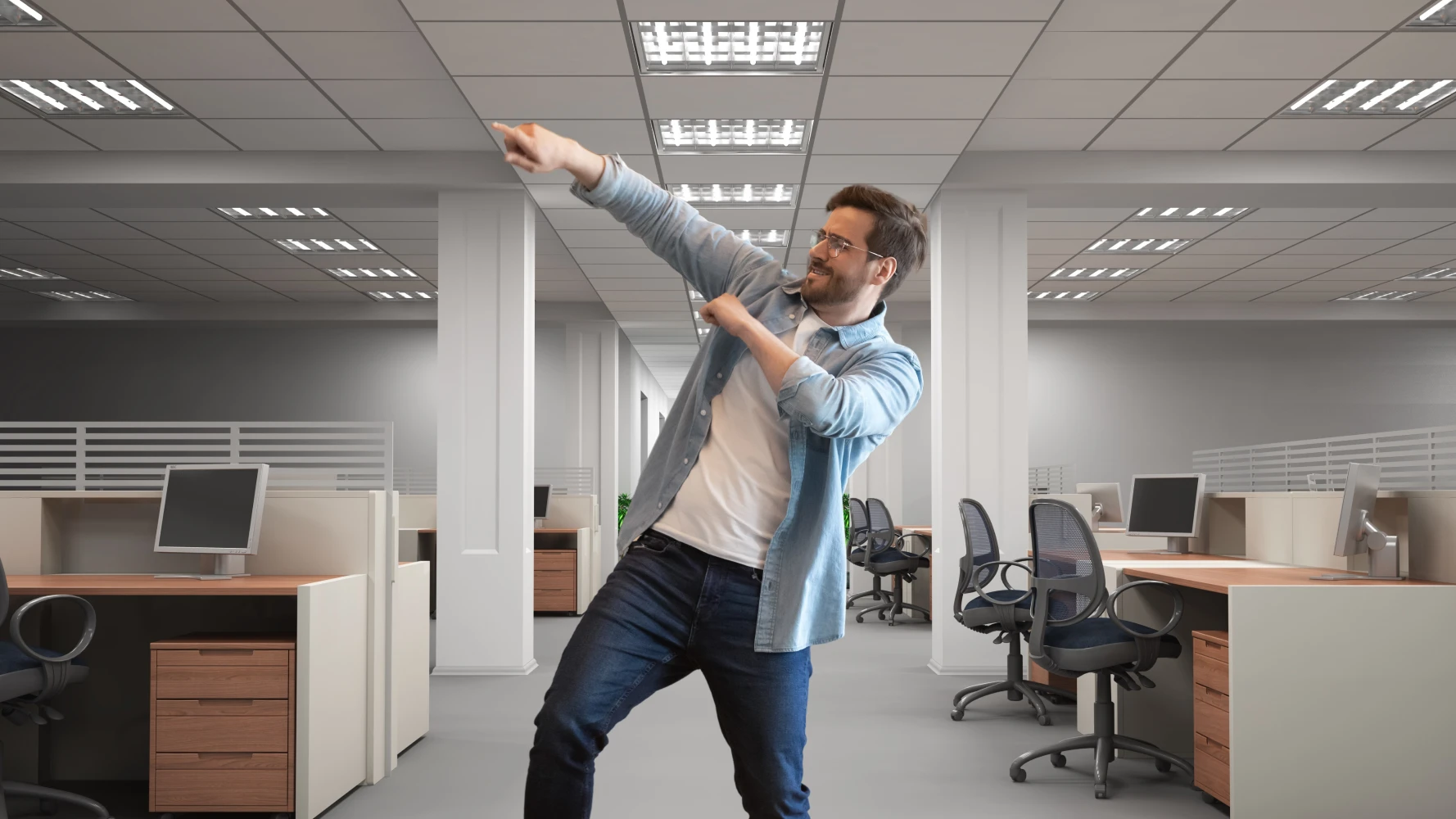 People in a modern office workshop